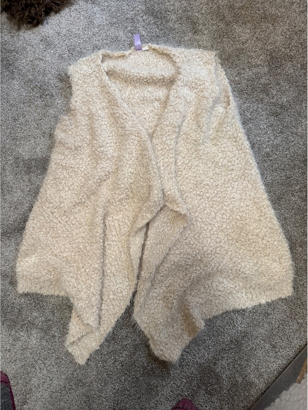 Alya Women's Cream Acrylic and Cotton Blend Vest Size Small